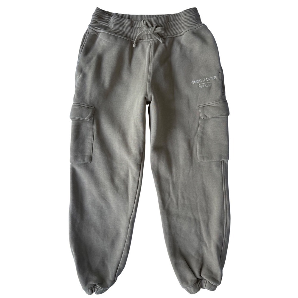 ONER ACTIVE Beige Fleece Cargo Joggers Sweatpants | Unisex | Size Small
